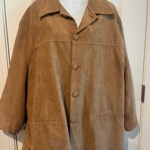Source Unknown Men's Suede Trench Coat in Light Brown